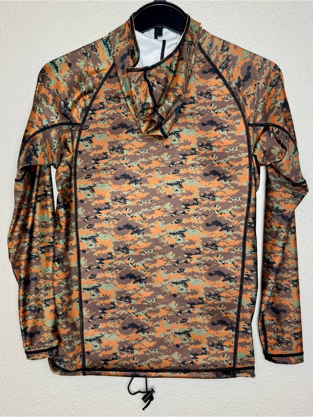 IST ProLine Camouflage Spearfishing Rash Guard Top Hood Tough-Tex Chest Pad Sm